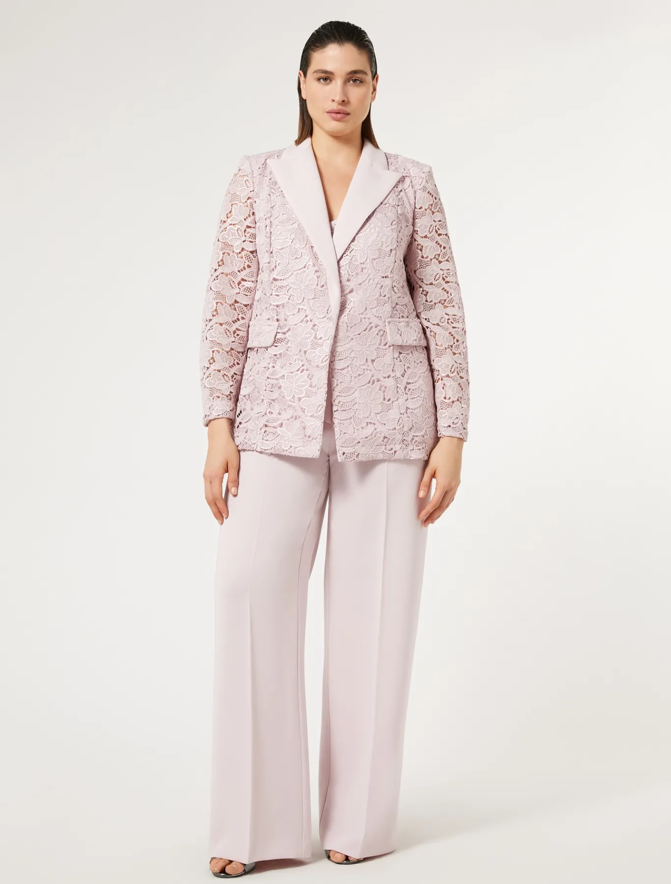 Marina Rinaldi Giacche | Collezione Elegante*Giacca blazer in macramè laminato ROSA