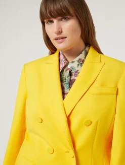 Marina Rinaldi Giacche & Blazer | Giacche & Blazer*Giacca blazer in tela di cotone GIALLOSOLE