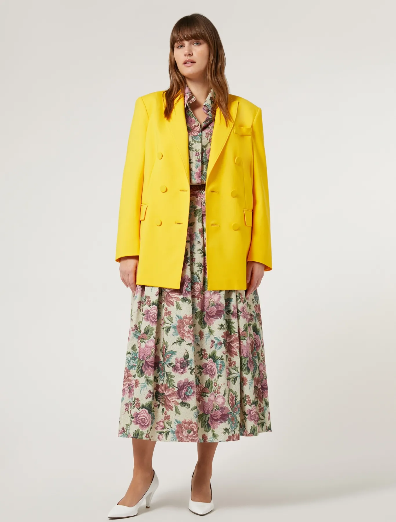 Marina Rinaldi Giacche & Blazer | Giacche & Blazer*Giacca blazer in tela di cotone GIALLOSOLE