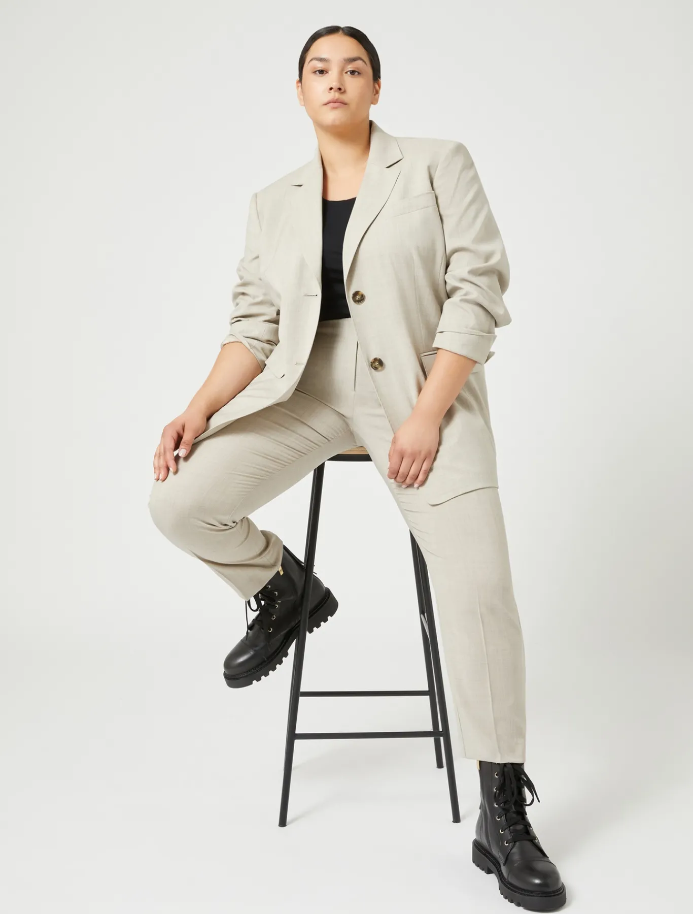 Marina Rinaldi Giacche & Blazer | Giacche & Blazer*Giacca blazer in tela di lana stretch BEIGE