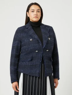 Marina Rinaldi Giacche | Giacche & Blazer*Giacca blazer in tinto filo a fantasia BLUNOTTE