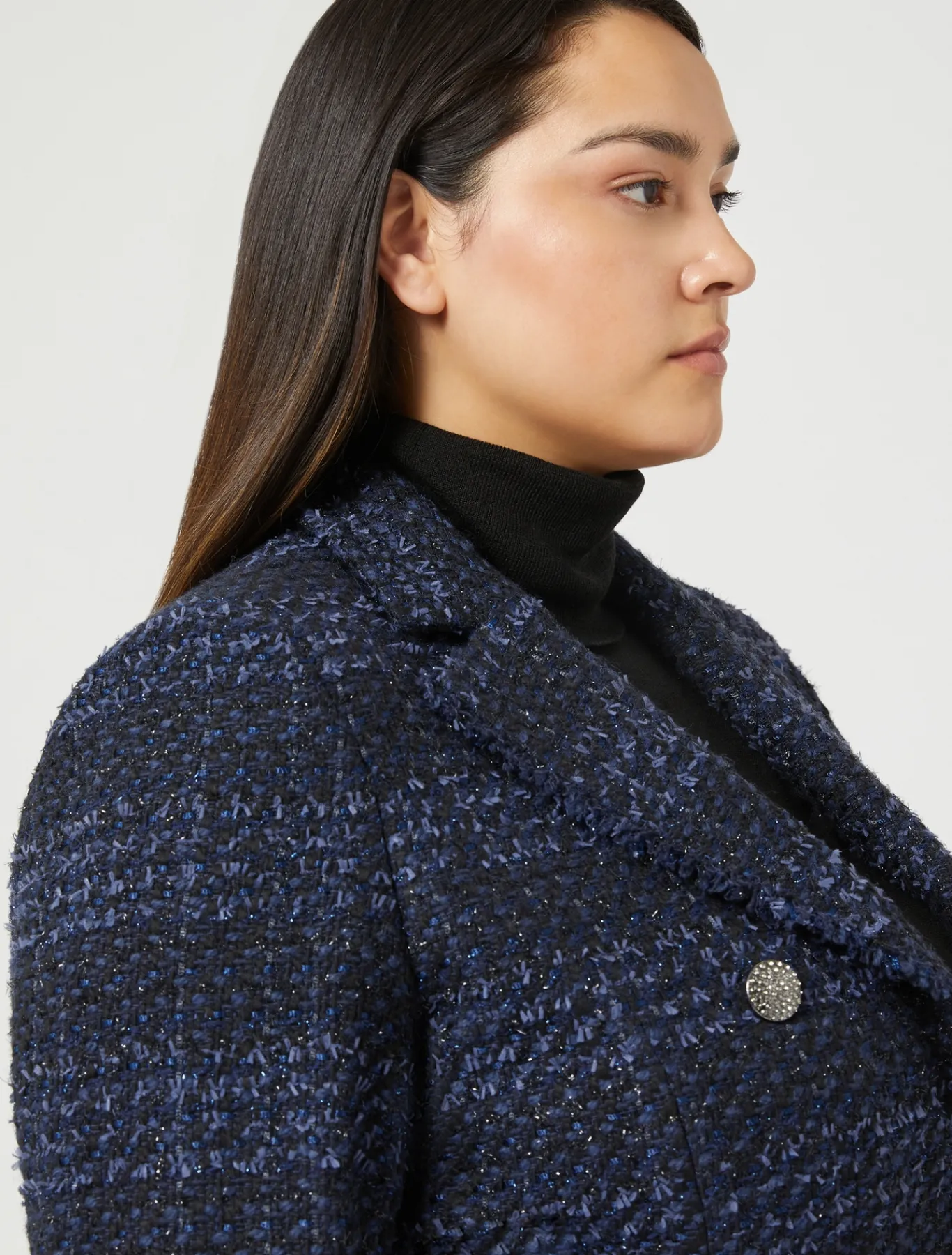 Marina Rinaldi Giacche | Giacche & Blazer*Giacca blazer in tinto filo a fantasia BLUNOTTE
