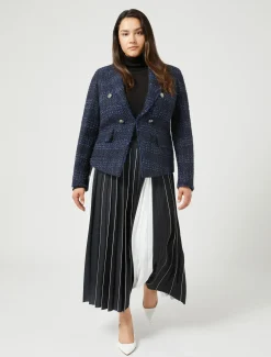 Marina Rinaldi Giacche | Giacche & Blazer*Giacca blazer in tinto filo a fantasia BLUNOTTE