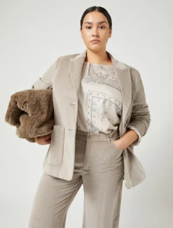 Marina Rinaldi Giacche & Blazer | Giacche & Blazer*Giacca blazer in velluto TORTORA