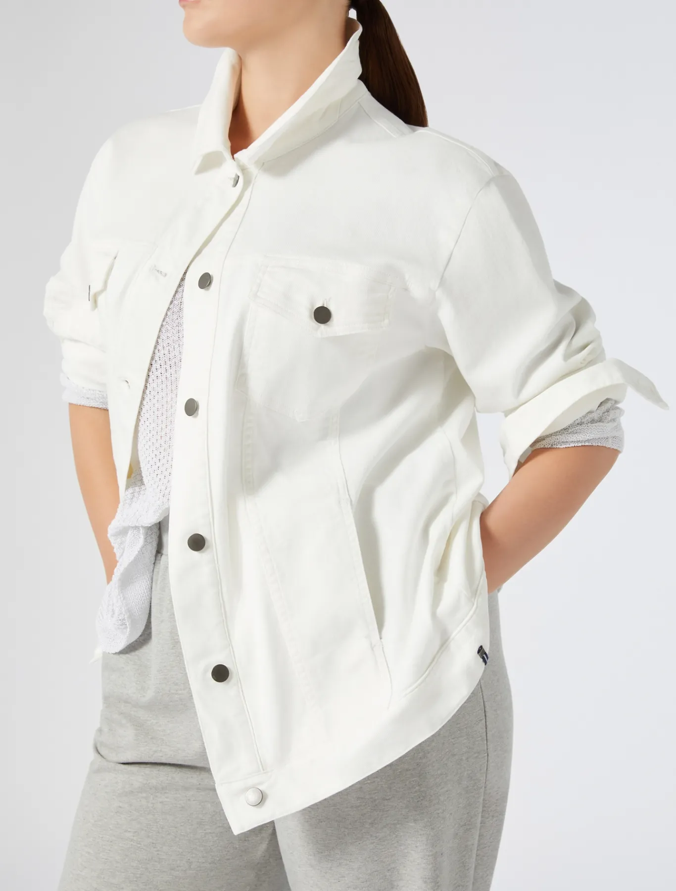 Marina Rinaldi Giacche & Blazer | Giacche & Blazer*Giacca in bull di cotone stretch BIANCO