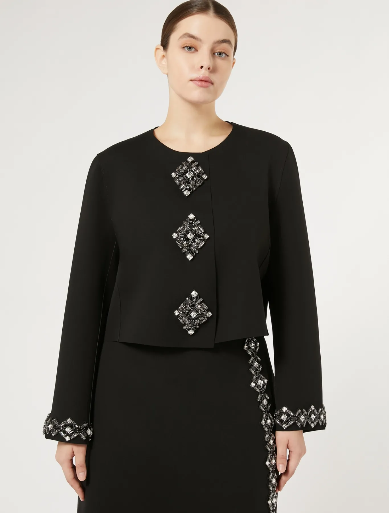 Marina Rinaldi Giacche | Giacche & Blazer*Giacca in cady con strass NERO