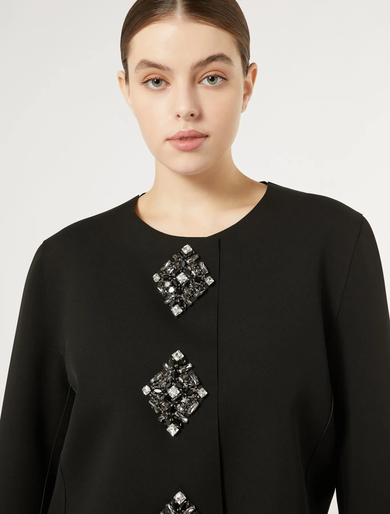 Marina Rinaldi Giacche | Giacche & Blazer*Giacca in cady con strass NERO