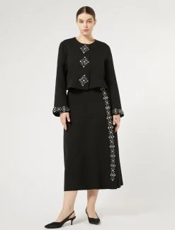 Marina Rinaldi Giacche | Giacche & Blazer*Giacca in cady con strass NERO