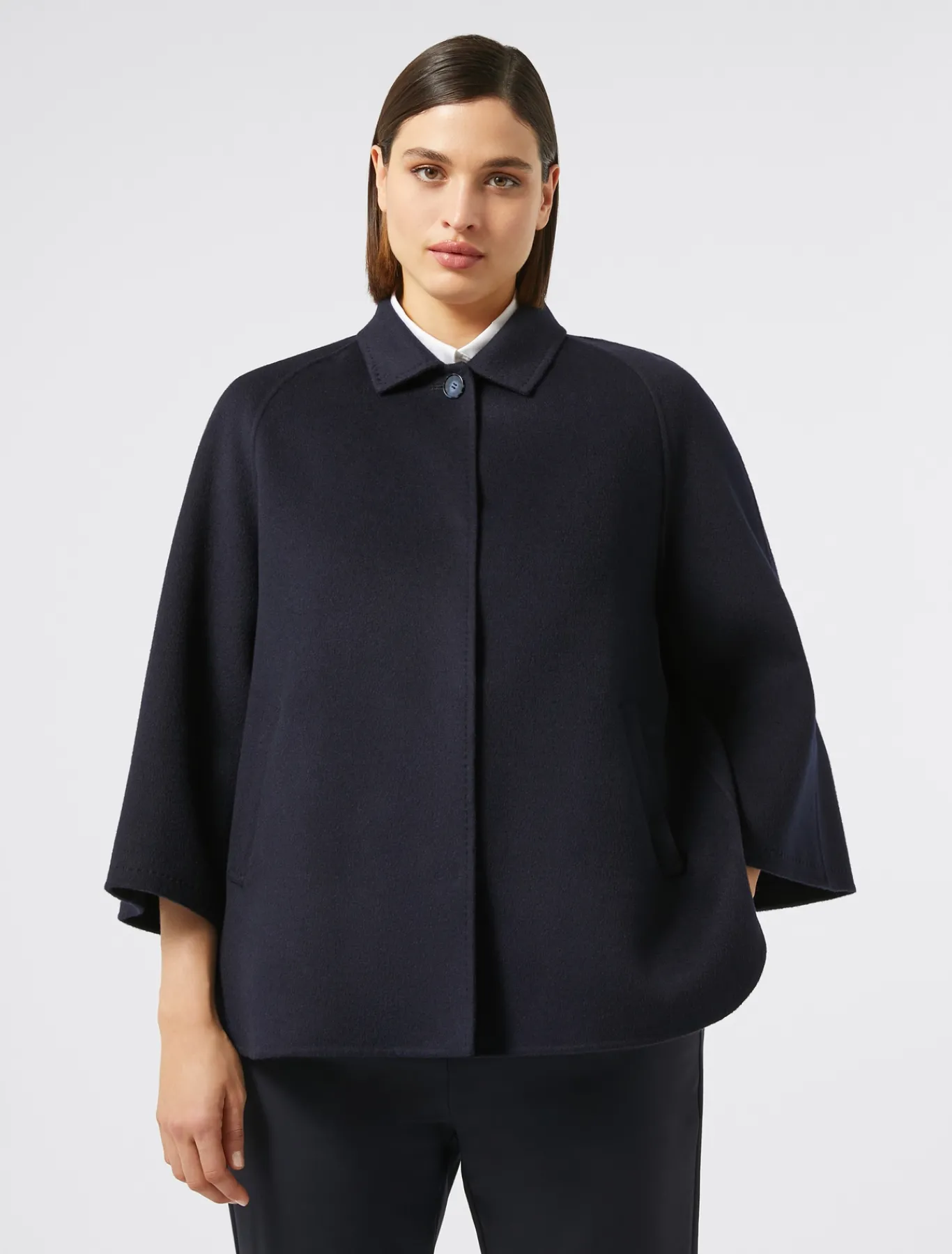Marina Rinaldi Cappotti & Trench | Cappotti & Trench*Giacca in double di lana e cachemire BLUNOTTE