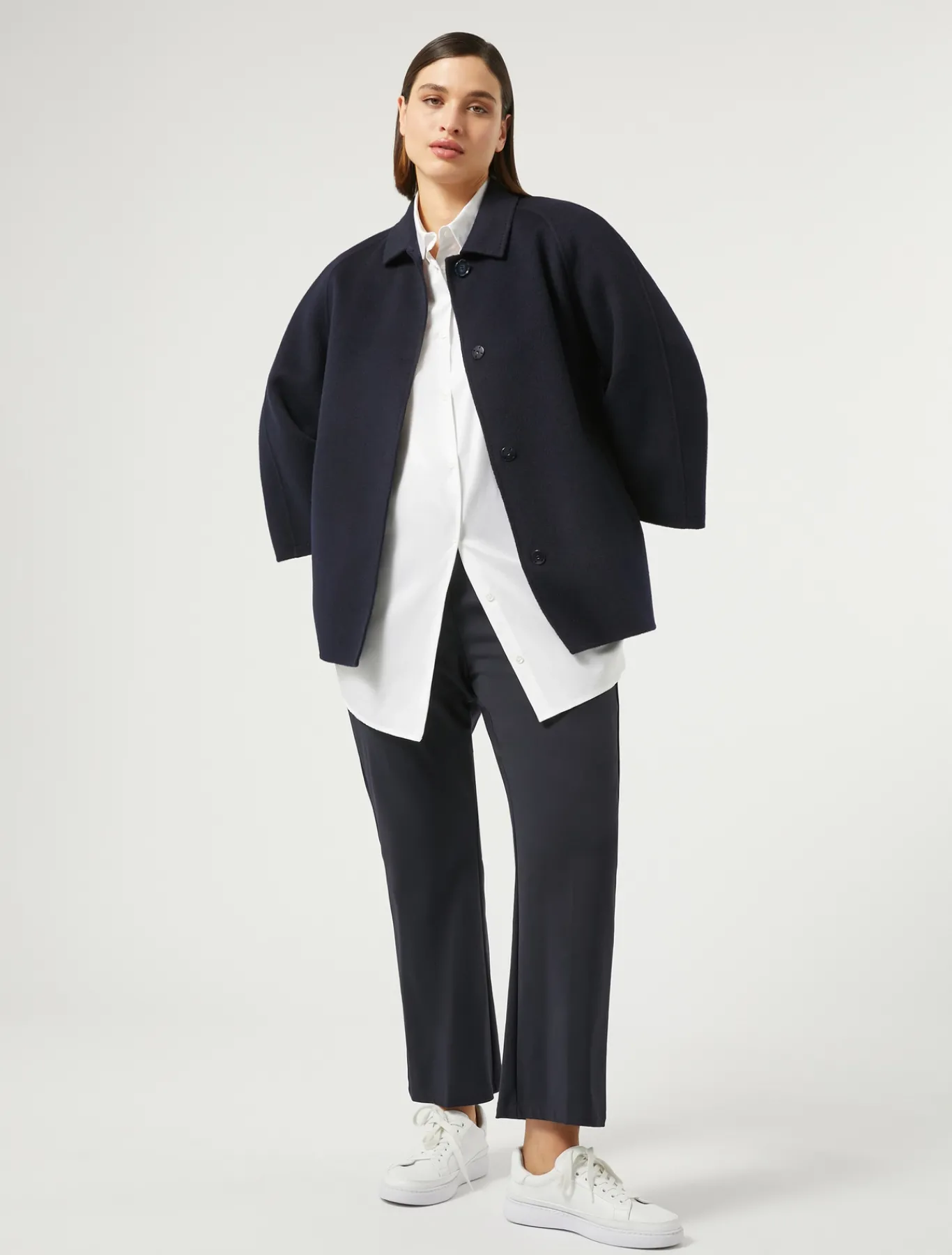 Marina Rinaldi Cappotti & Trench | Cappotti & Trench*Giacca in double di lana e cachemire BLUNOTTE