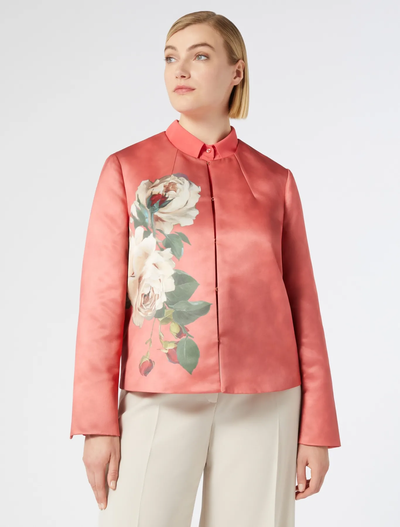Marina Rinaldi Giacche | Selezione Elegante*Giacca in duchesse CORALLO