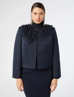 Marina Rinaldi Giacche | Collezione Elegante*Giacca in duchesse con ricami BLUNOTTE