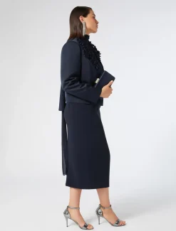Marina Rinaldi Giacche | Collezione Elegante*Giacca in duchesse con ricami BLUNOTTE