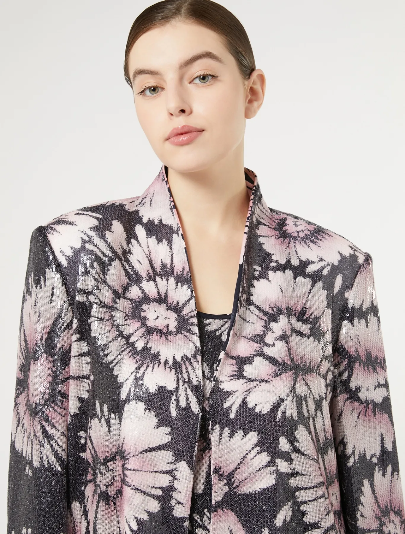 Marina Rinaldi Giacche | Giacche & Blazer*Giacca in paillettes e raso BLUNOTTE