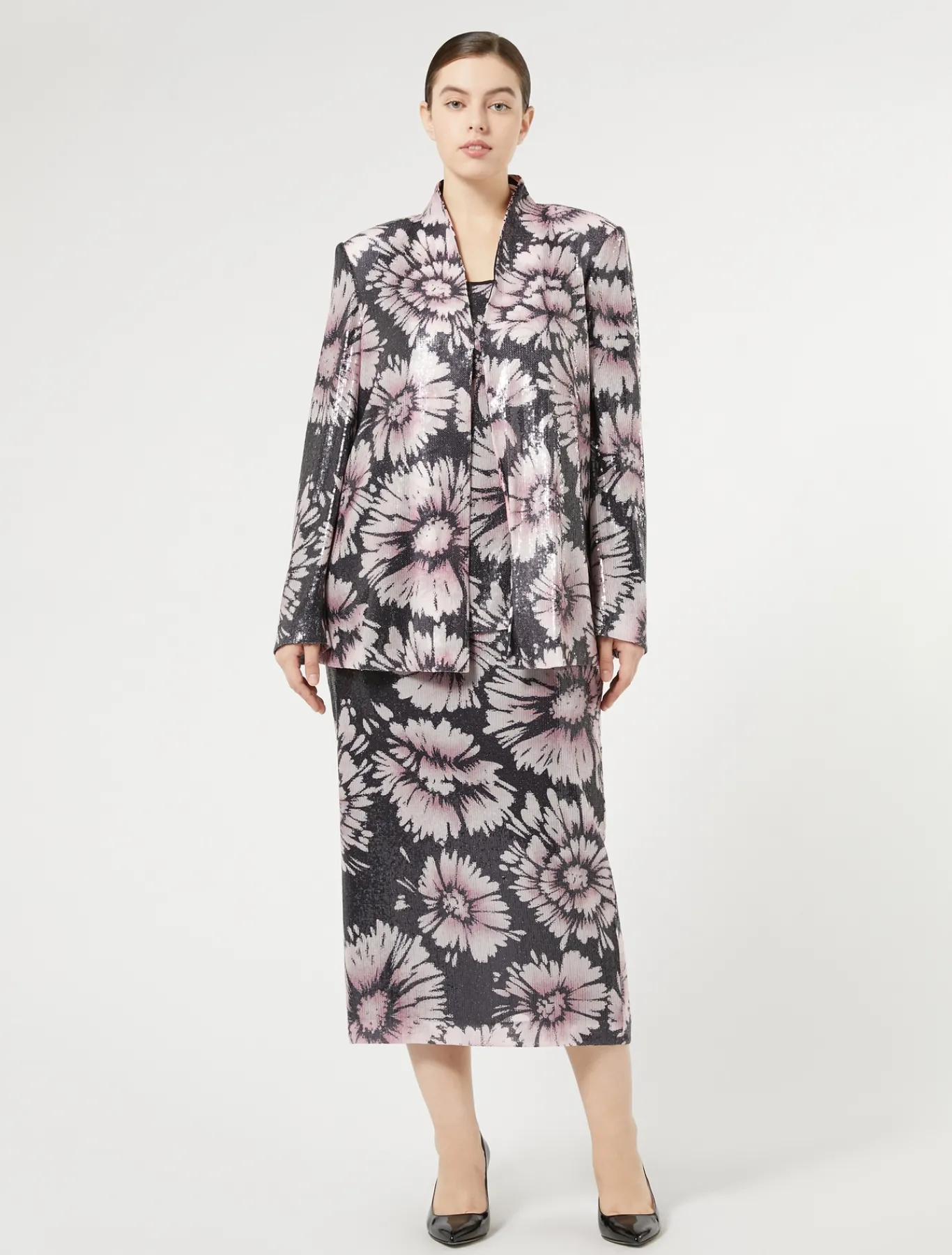 Marina Rinaldi Giacche | Giacche & Blazer*Giacca in paillettes e raso BLUNOTTE