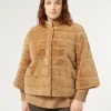 Marina Rinaldi Cappotti & Trench | Cappotti & Trench*Giaccone in tessuto effetto pelliccia e tela di nylon CAMMELLO