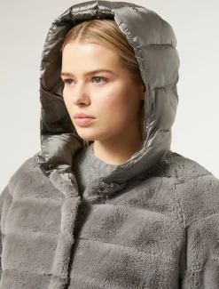 Marina Rinaldi Cappotti & Trench | Cappotti & Trench*Giaccone in tessuto effetto pelliccia e tela di nylon GRIGIOMEDIO