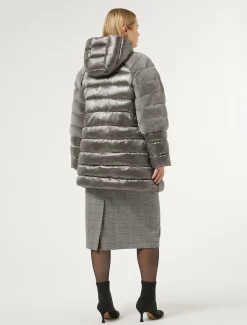Marina Rinaldi Cappotti & Trench | Cappotti & Trench*Giaccone in tessuto effetto pelliccia e tela di nylon GRIGIOMEDIO