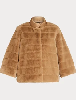 Marina Rinaldi Cappotti & Trench | Cappotti & Trench*Giaccone in tessuto effetto pelliccia e tela di nylon CAMMELLO