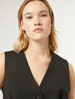 Marina Rinaldi Giacche & Blazer | Giacche & Blazer*Gilet in gabardina di lana NERO