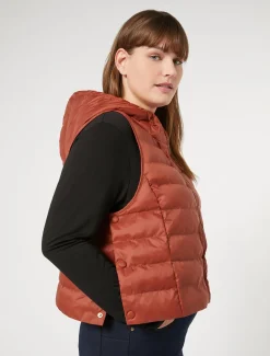 Marina Rinaldi Piumini | Piumini*Gilet in tela di nylon antigoccia TERRACOTTA