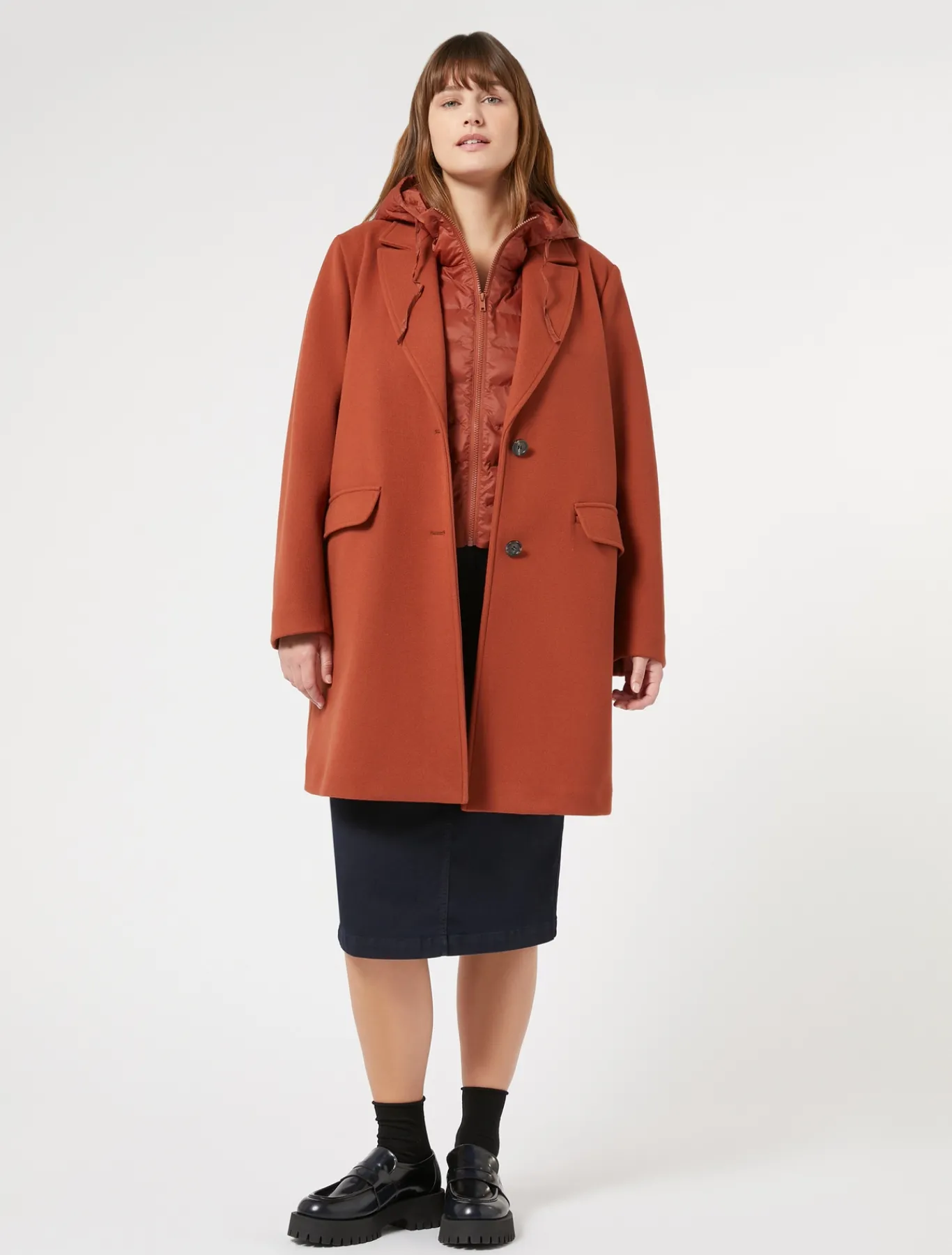 Marina Rinaldi Piumini | Piumini*Gilet in tela di nylon antigoccia TERRACOTTA