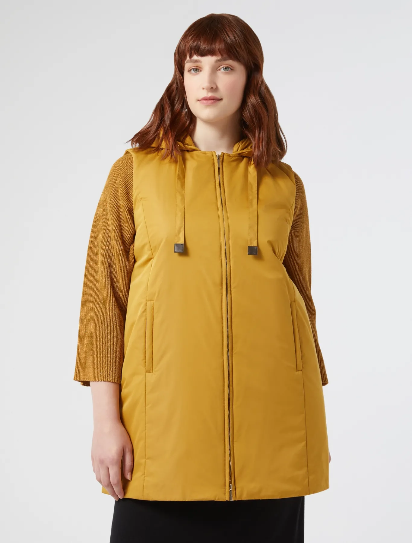 Marina Rinaldi Piumini | Piumini*Gilet in tela tecnica antigoccia SENAPE