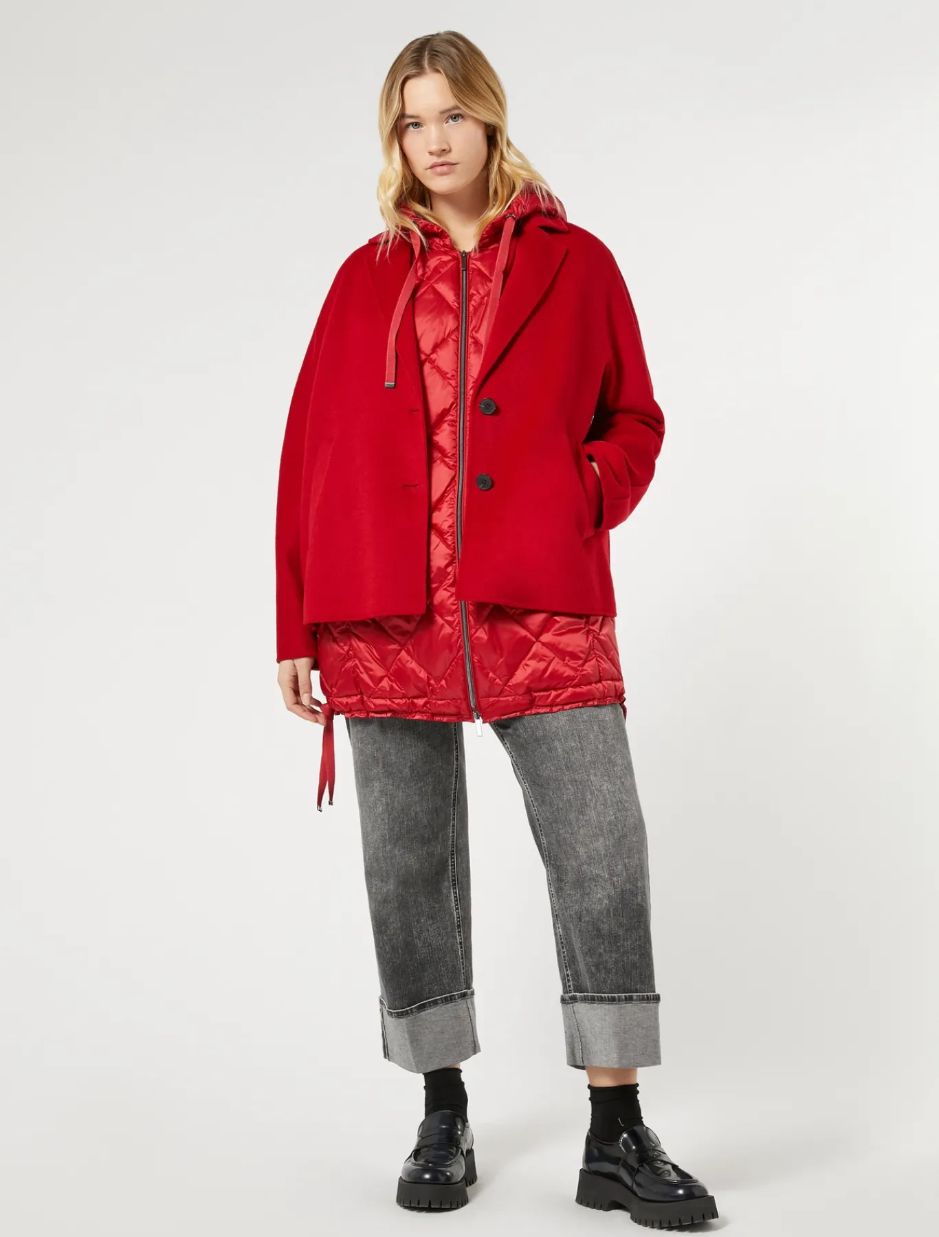 Marina Rinaldi Piumini | Piumini*Gilet in tessuto tecnico ROSSO
