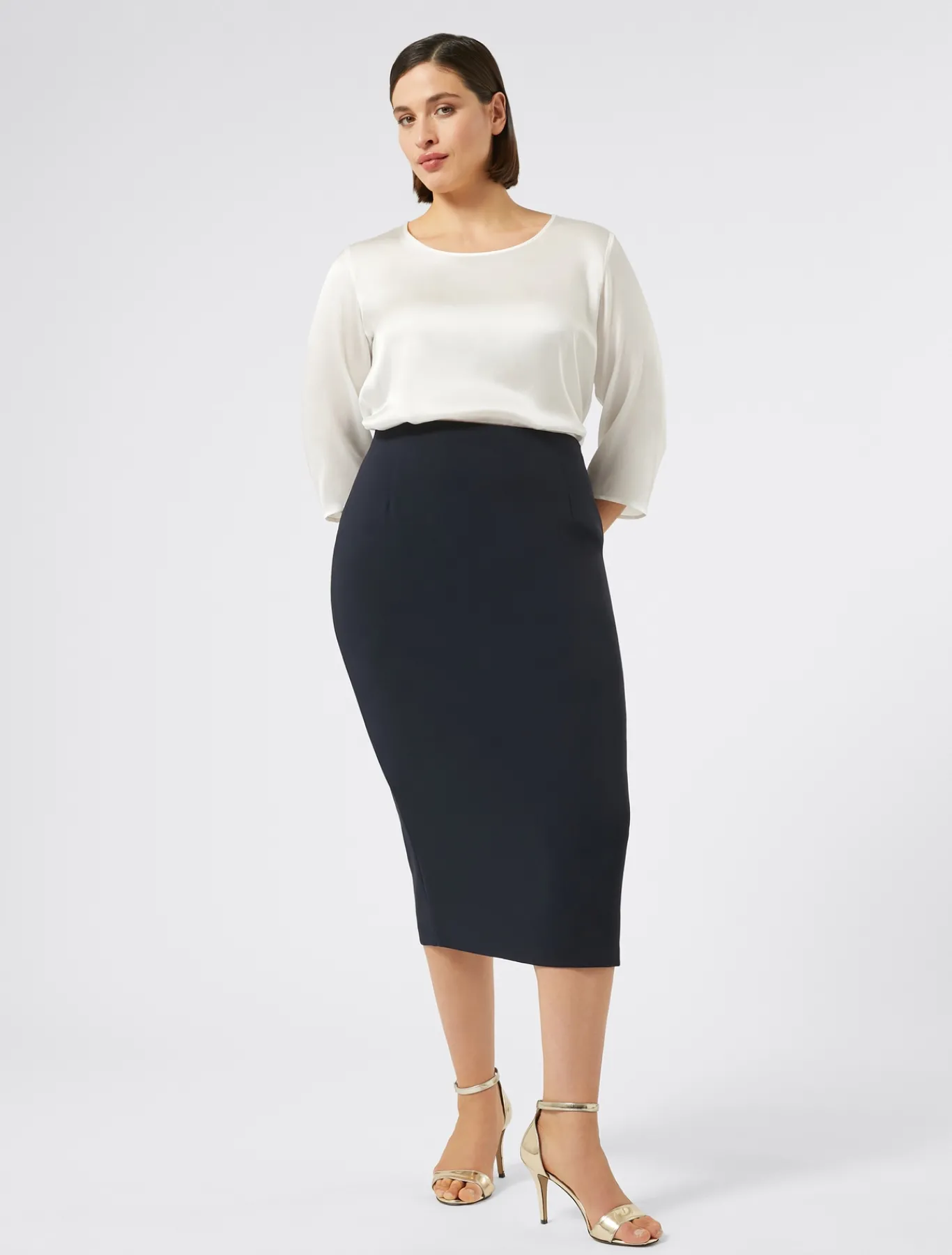 Marina Rinaldi Pantaloni E Gonne | Collezione Elegante*Gonna a tubino in cady BLUNOTTE