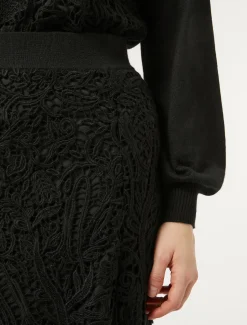 Marina Rinaldi Gonne | Gonne*Gonna con ricamo macramè NERO