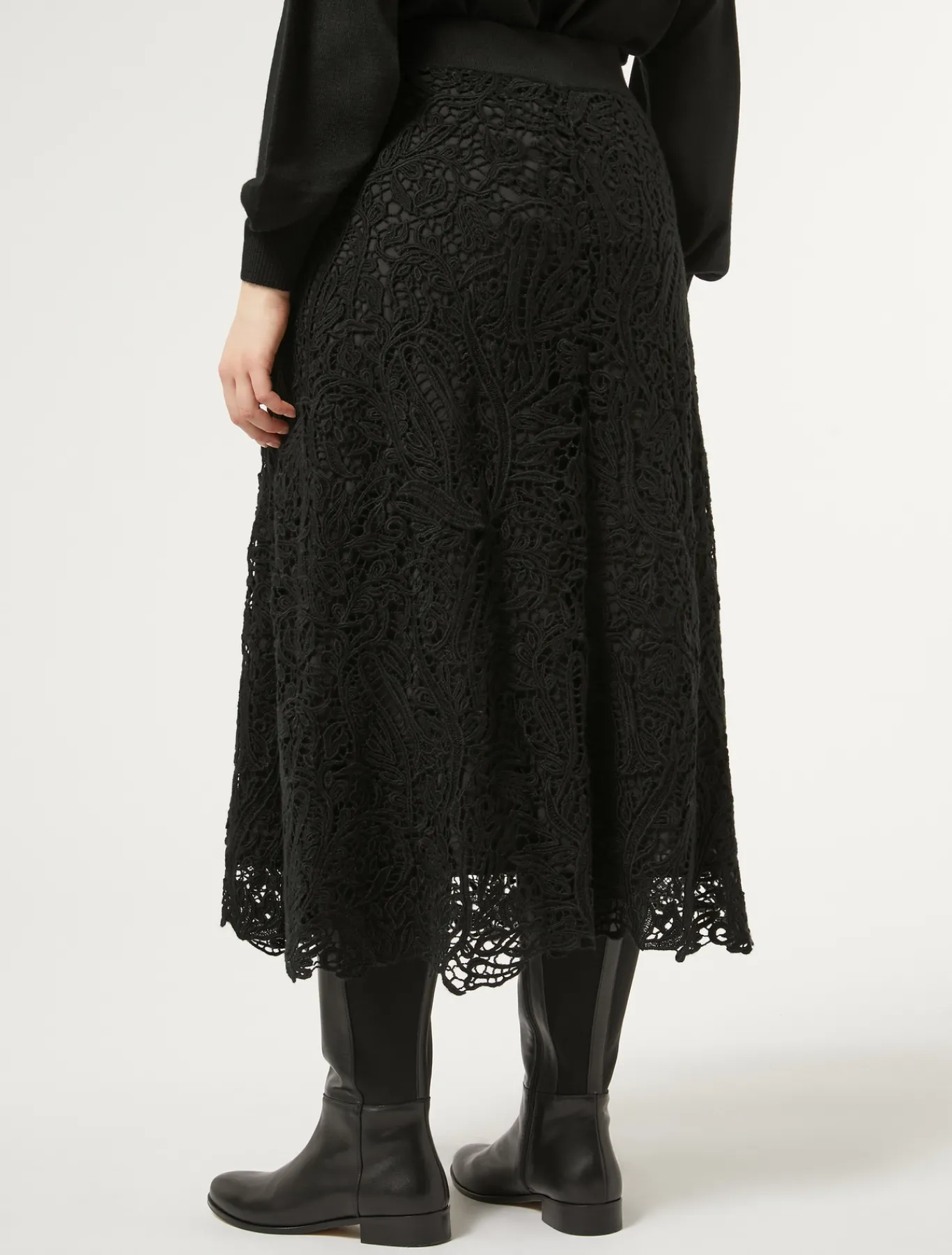 Marina Rinaldi Gonne | Gonne*Gonna con ricamo macramè NERO