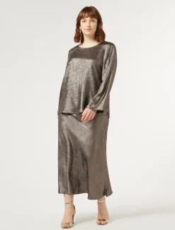 Marina Rinaldi Gonne | Gonne*Gonna in chiffon laminato BRONZO