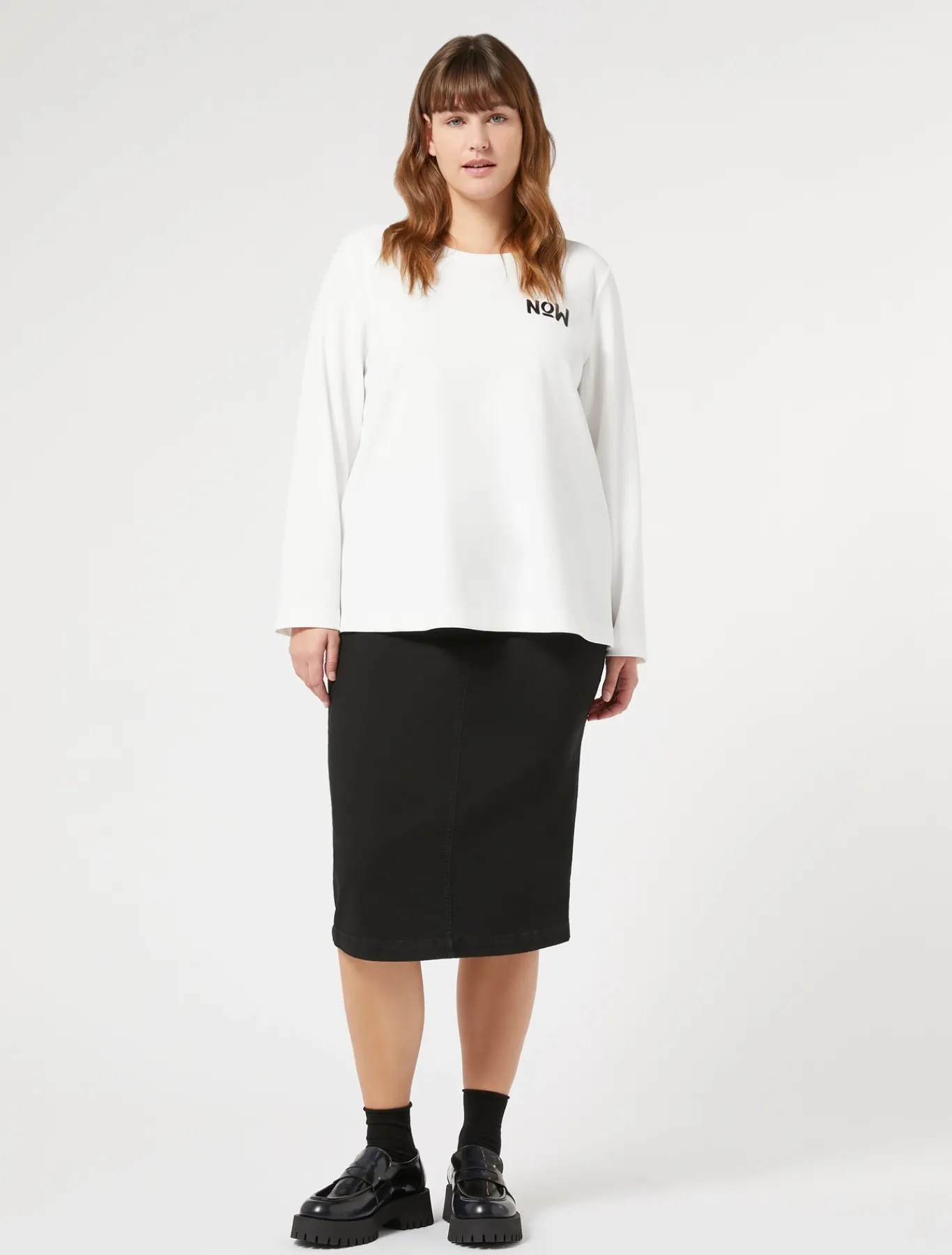 Marina Rinaldi Gonne | Gonne*Gonna in denim di cotone stretch NERO