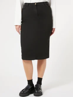 Marina Rinaldi Gonne | Gonne*Gonna in denim di cotone stretch NERO