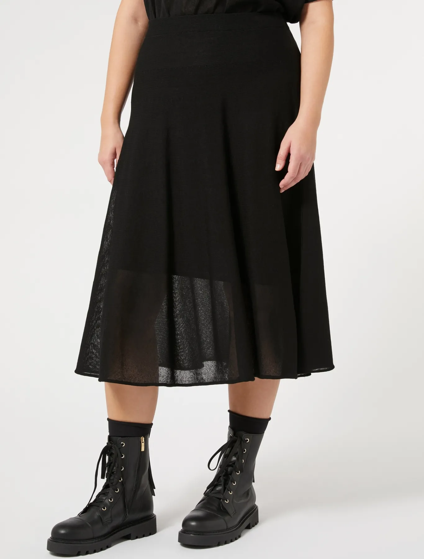 Marina Rinaldi Gonne | Gonne*Gonna in maglia crêpe NERO