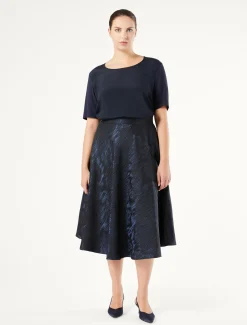 Marina Rinaldi Pantaloni E Gonne | Selezione Elegante*Gonna in tessuto jacquard BLUMARINO