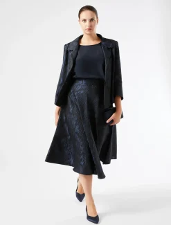 Marina Rinaldi Pantaloni E Gonne | Selezione Elegante*Gonna in tessuto jacquard BLUMARINO