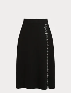 Marina Rinaldi Pantaloni E Gonne | Gonne*Gonna lunga in cady con strass NERO
