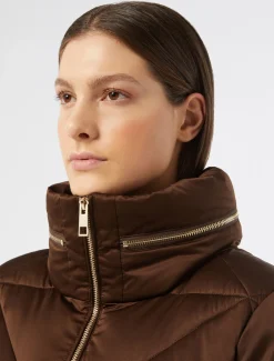 Marina Rinaldi Piumini | Piumini*Imbottito corto in raso antigoccia CIOCCOLATO