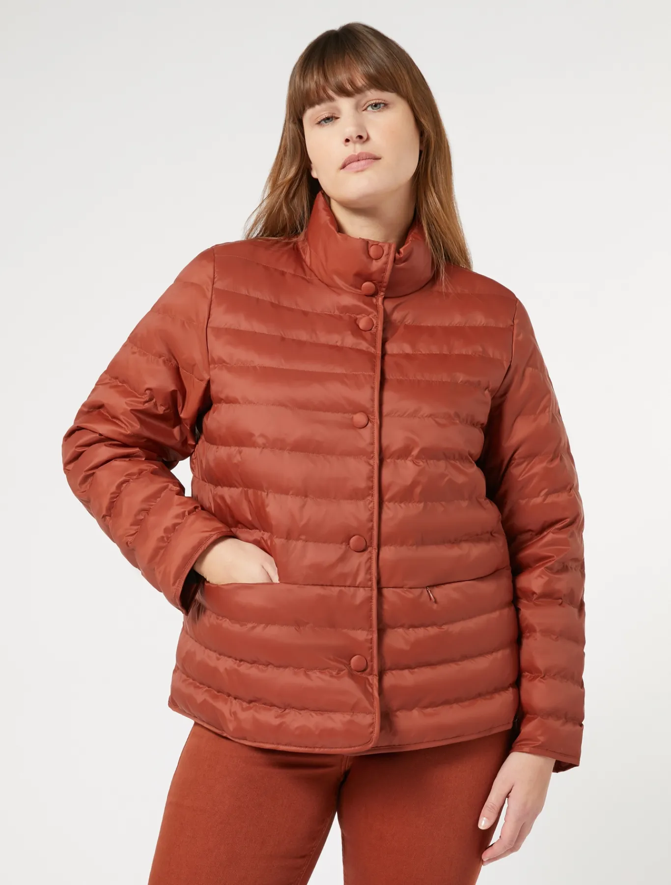 Marina Rinaldi Piumini | Piumini*Imbottito in tela di nylon antigoccia TERRACOTTA