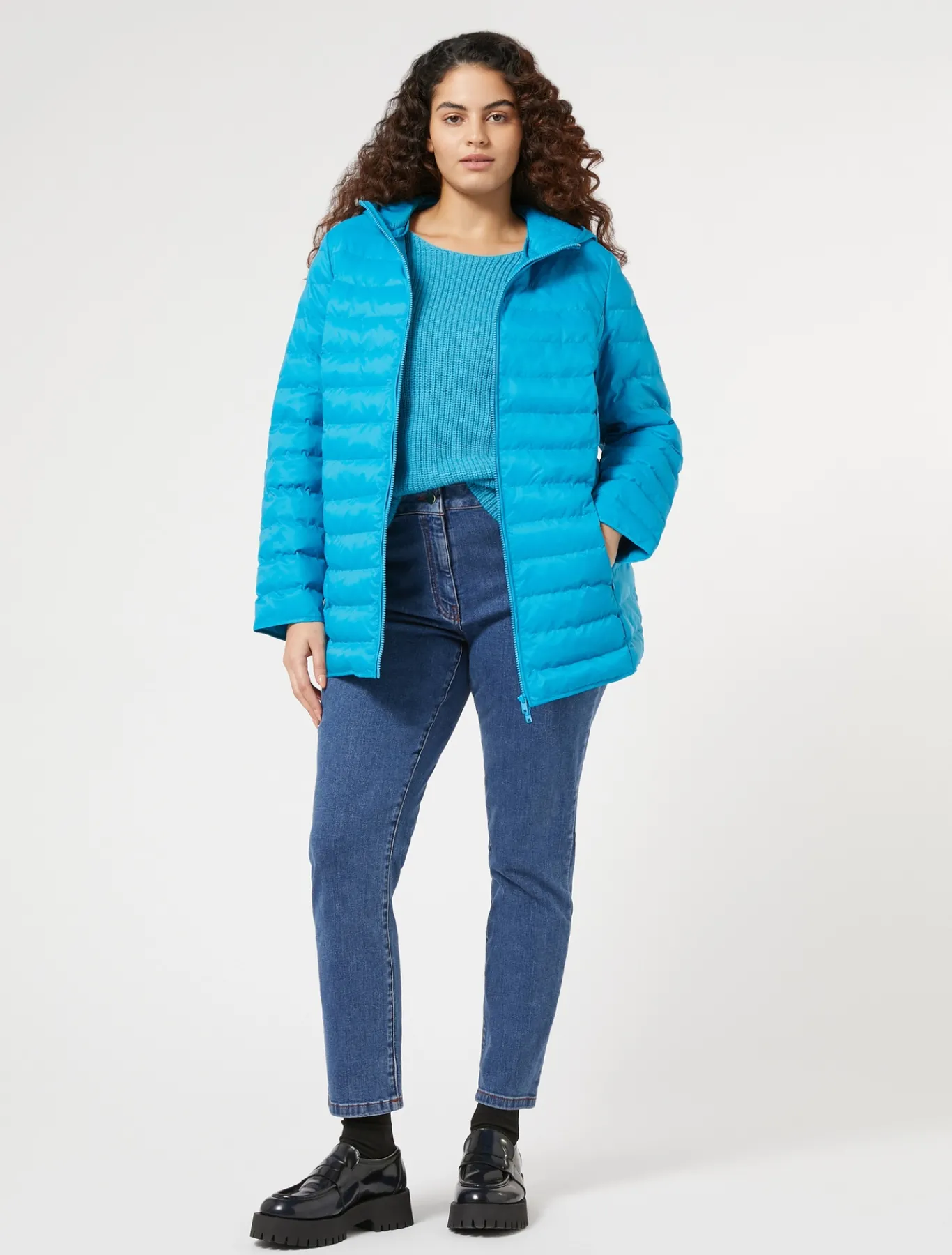 Marina Rinaldi Piumini | Piumini*Imbottito in tela di nylon antigoccia TURCHESE