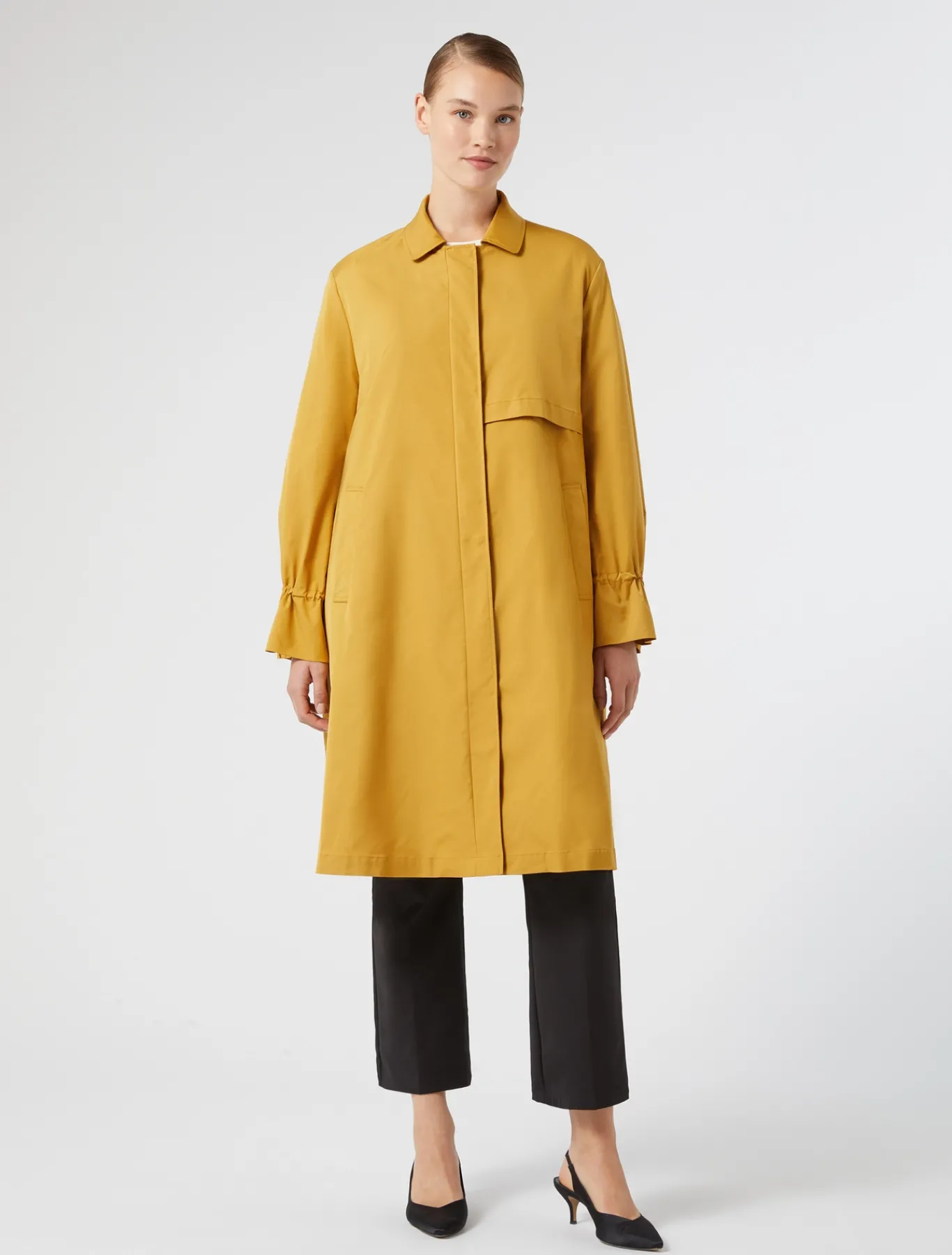 Marina Rinaldi Cappotti & Trench | Cappotti & Trench*Impermeabile in microtwill antigoccia SENAPE