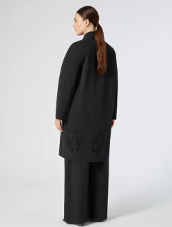 Marina Rinaldi Cappotti & Trench | Cappotti & Trench*Impermeabile in twill antigoccia con ricamo NERO