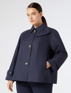 Marina Rinaldi Cappotti & Trench | Cappotti & Trench*Impermeabile in twill di misto cotone BLUNOTTE