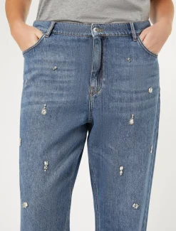 Marina Rinaldi Pantaloni & Jeans | Pantaloni & Jeans*Jeans boyfriend in denim ricamato BLU