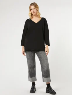 Marina Rinaldi Pantaloni & Jeans | Pantaloni & Jeans*Jeans in denim di cotone NERO