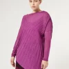 Marina Rinaldi Maglieria | Maglieria*Maglia asimmetrica a coste ROSA