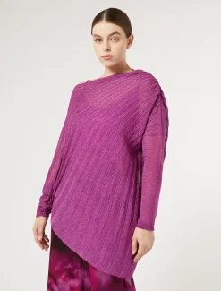 Marina Rinaldi Maglieria | Maglieria*Maglia asimmetrica a coste ROSA