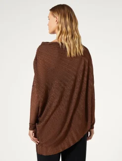 Marina Rinaldi Maglieria | Maglieria*Maglia asimmetrica a coste CARAMEL