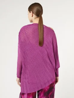 Marina Rinaldi Maglieria | Maglieria*Maglia asimmetrica a coste ROSA